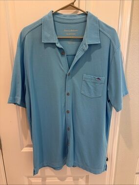 Tommy Bahama Light Blue Short-Sleeve Button-Down Shirt